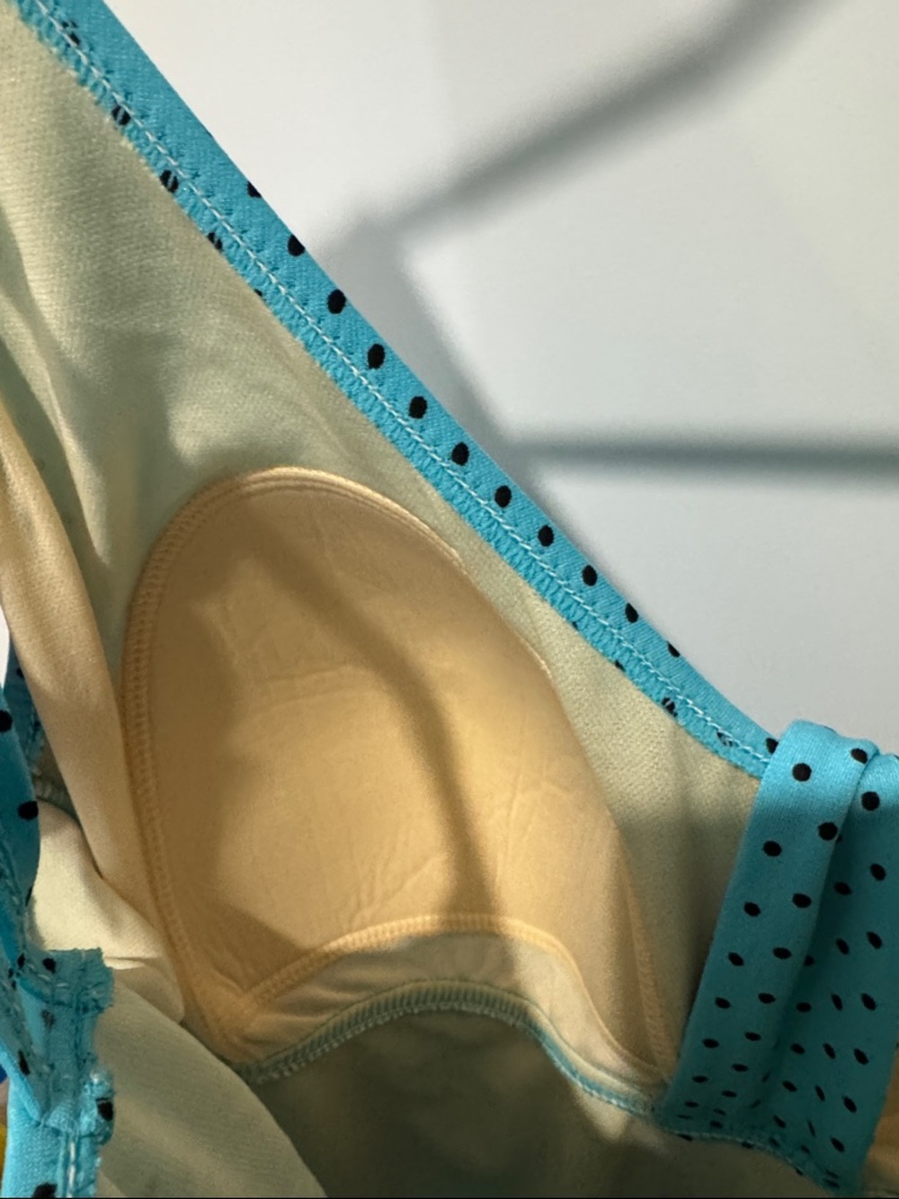 Catalina Aqua Blue Polka Dot Tankini Top and black bottoms - NWT 2x - Picture 4 of 9